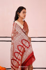 Russet Brown Banarasi Silk Saree With Floral Jaal