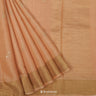 Tangerine Orange Tussar Saree With Floral Embroidery