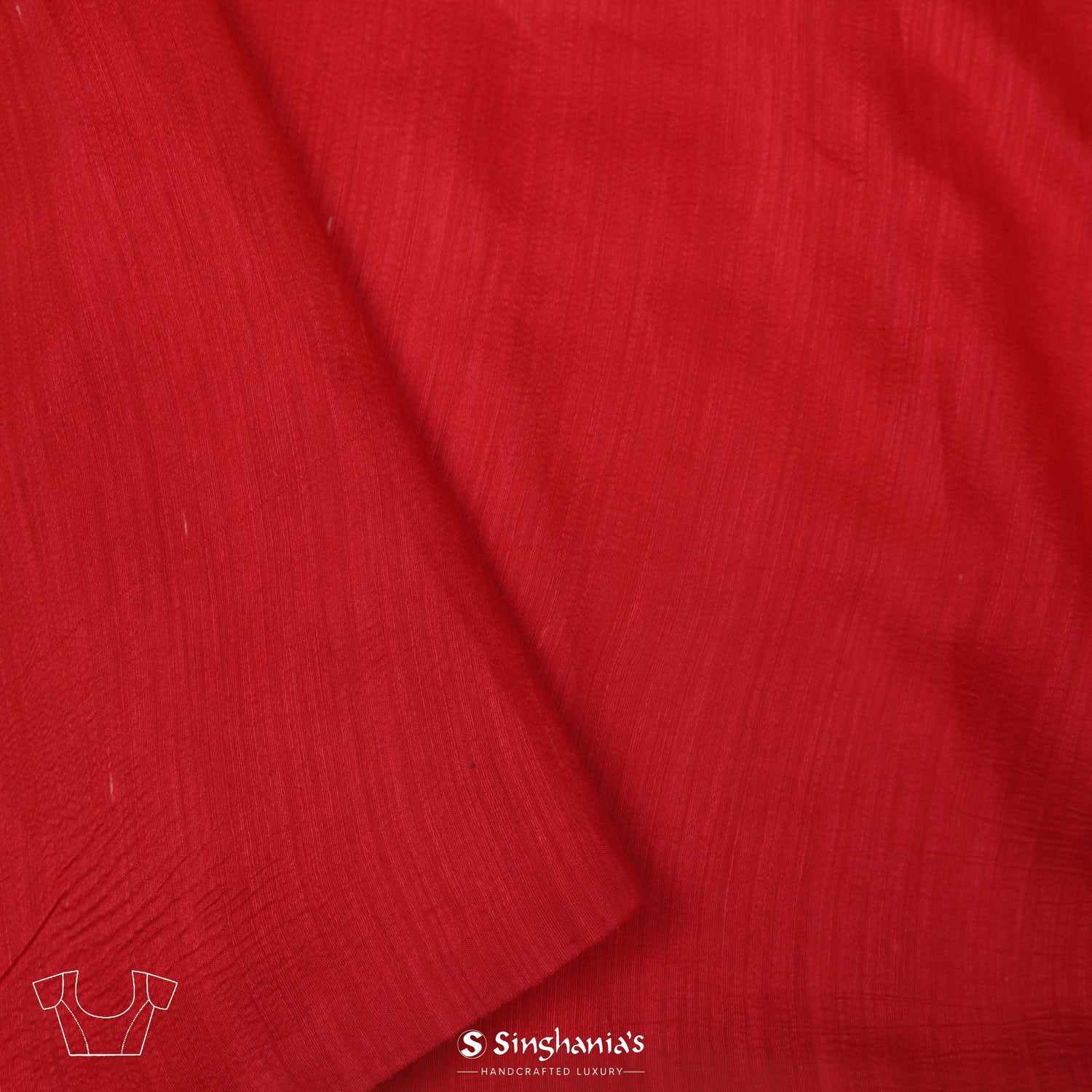 Imperial Red Matka Silk Saree With Banarasi Weaving