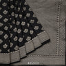 Asphalt Black Moonga Saree With Banarasi Zari Weaving