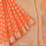 Bright Orange Organza Saree With Banarasi Weaving