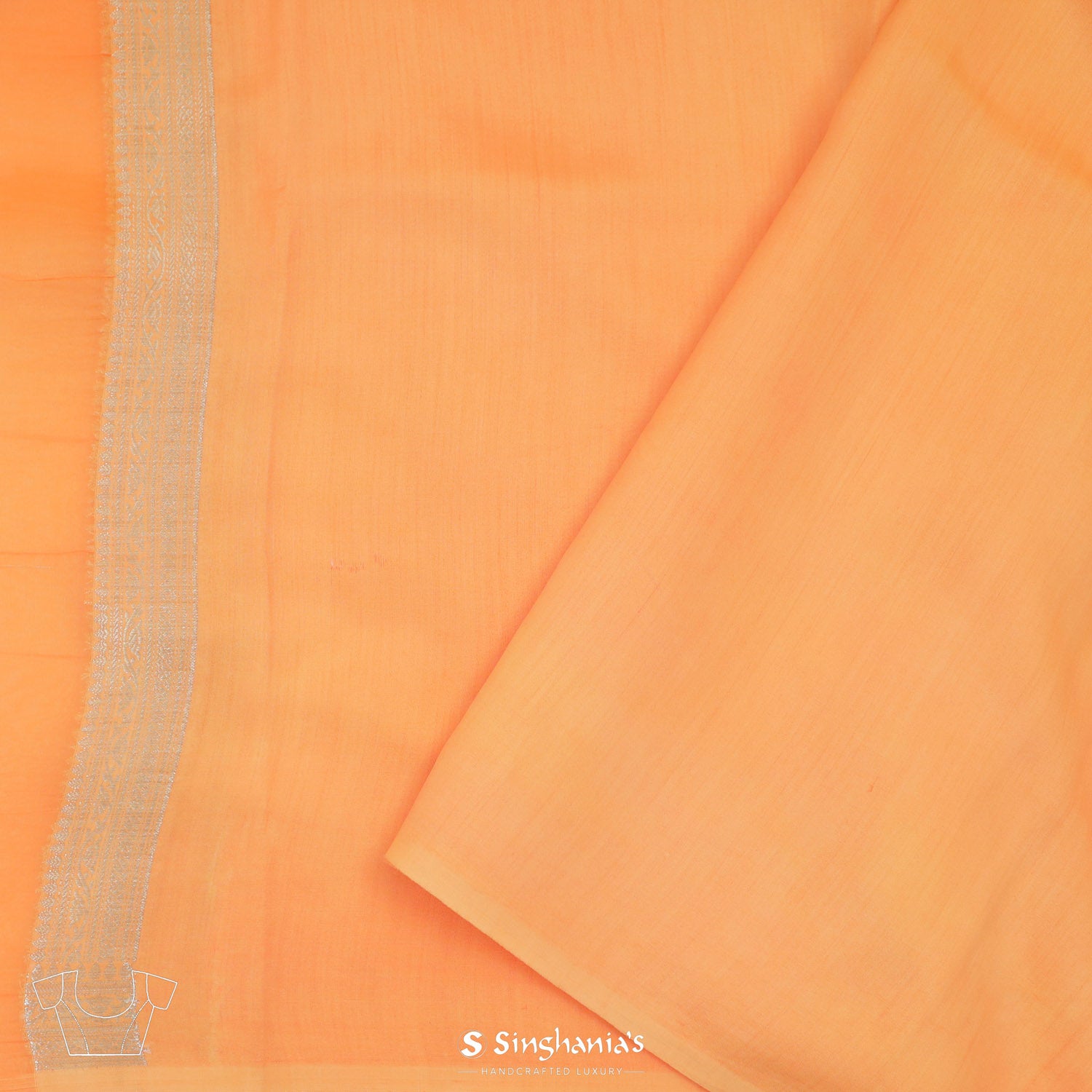 Princeton Orange Organza Saree With Banarasi Weaving