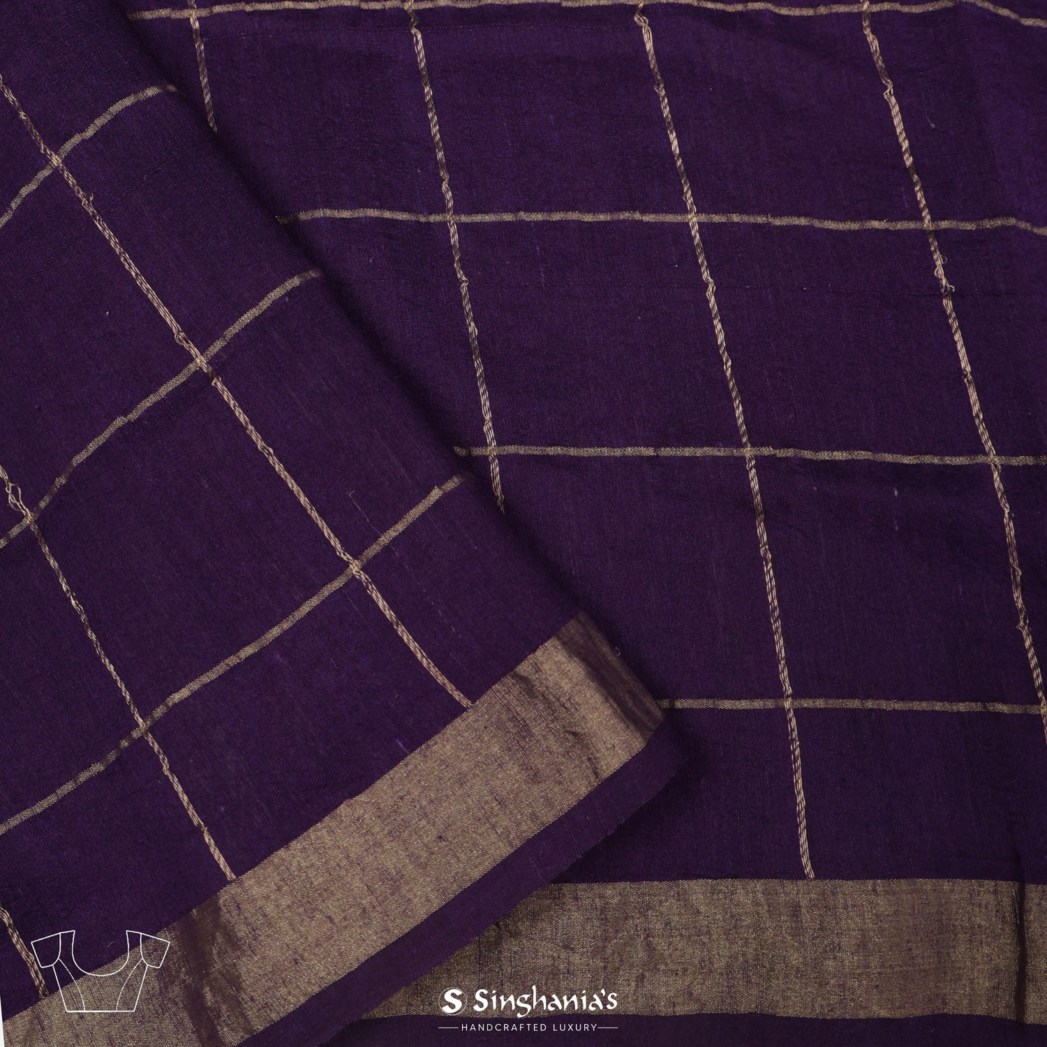 Pale Cream Purple Printed Matka Saree With Bandhani Pattern