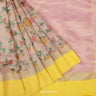 Pastel Pink Printed Tussar Saree With Floral Pattern