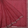 Carnelian Red Organza Saree With Bandhani Pattern