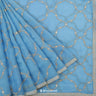 Maya Blue Kota Silk Saree With Sequin And Thread Work