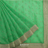 Paris Green Kota Silk Saree With Floral Motifs