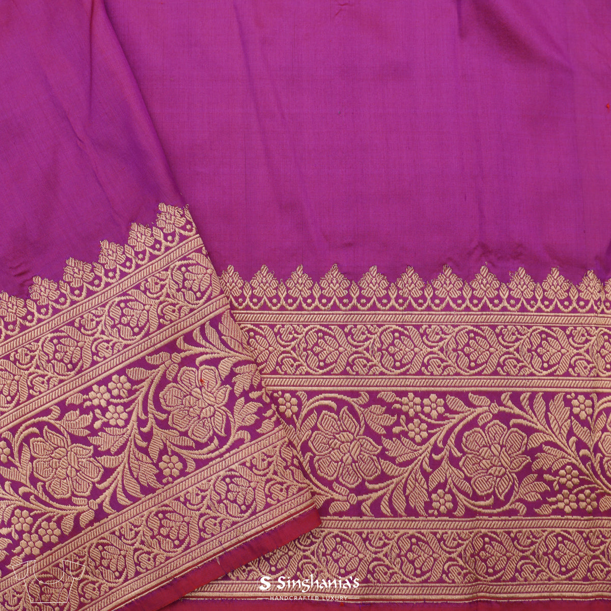 purple banarasi silk saree