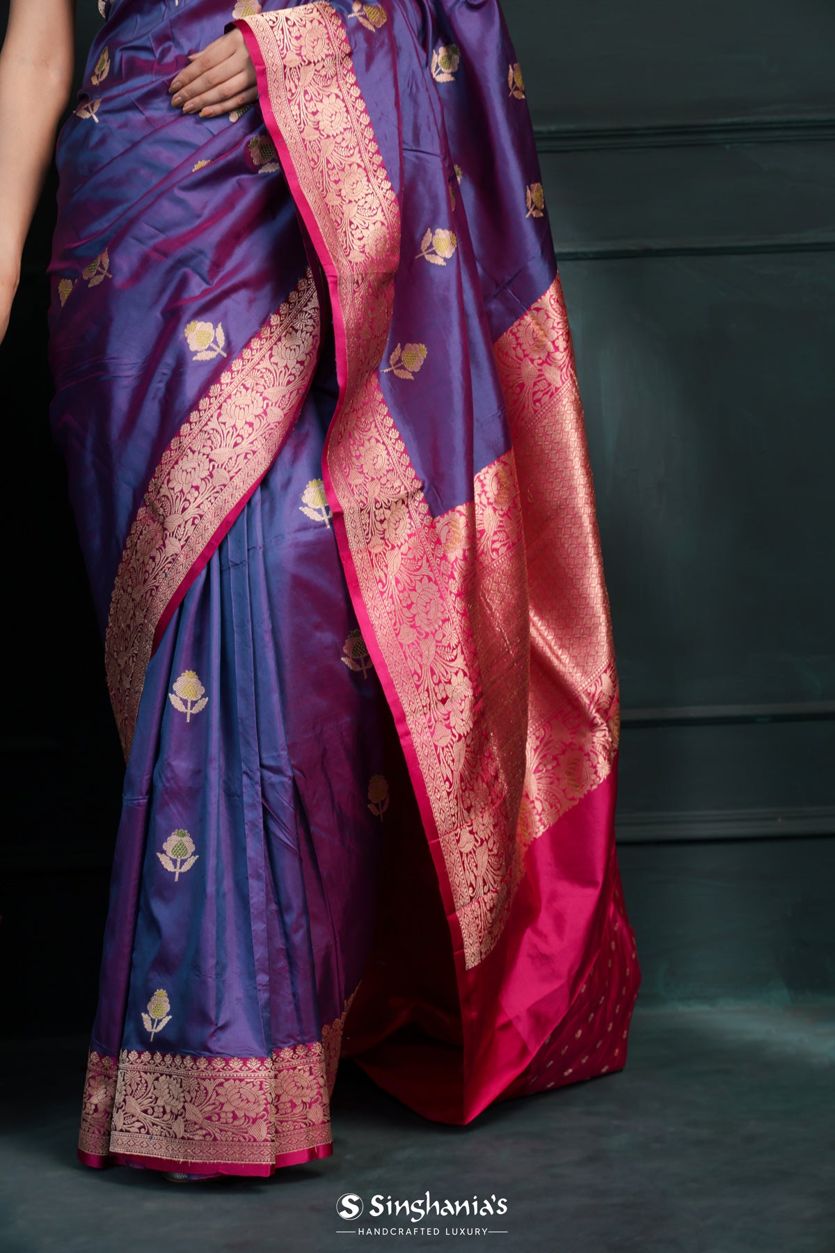 dual tone banarasi saree