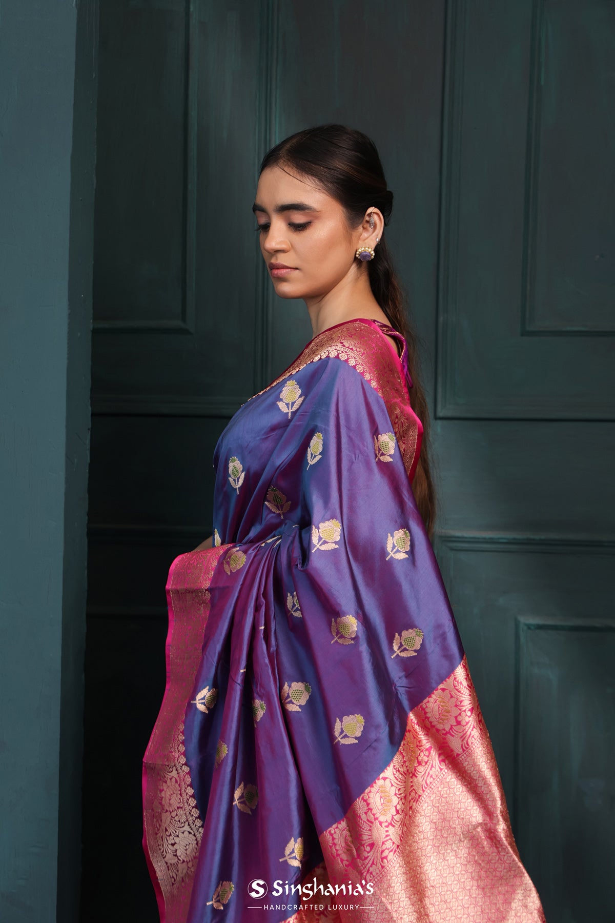 dual tone silk saree