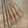 Pale Oak Printed Maheshwari Saree With Floral Pattern