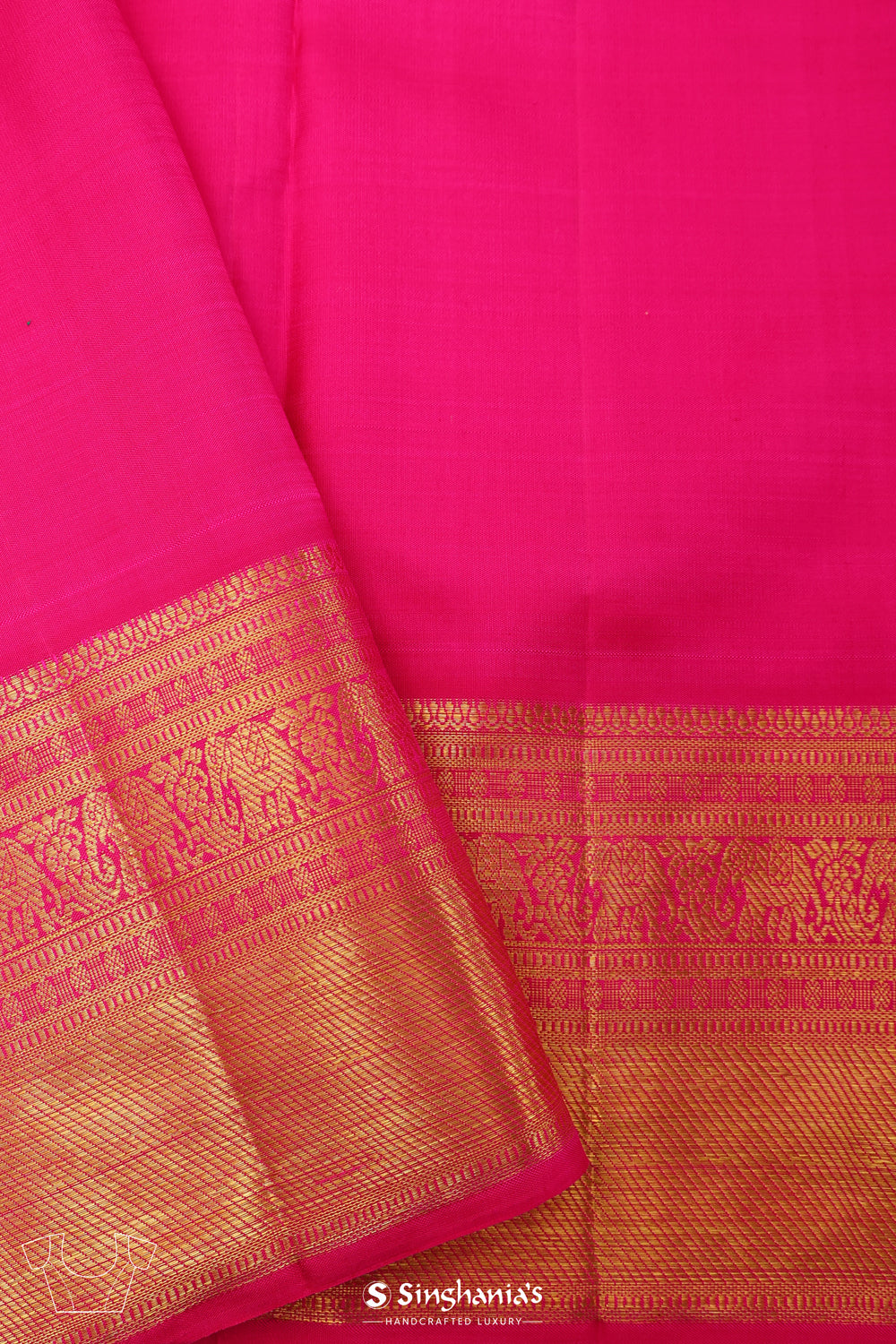 Tomato Red Kanjivaram Silk Saree With Floral-Birds Weaving