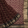 Deep Coffee Brown Printed Organza Saree With Chevron Pattern