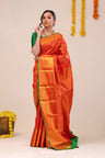 Cardinal Red Heritage Kanjivaram Silk Saree