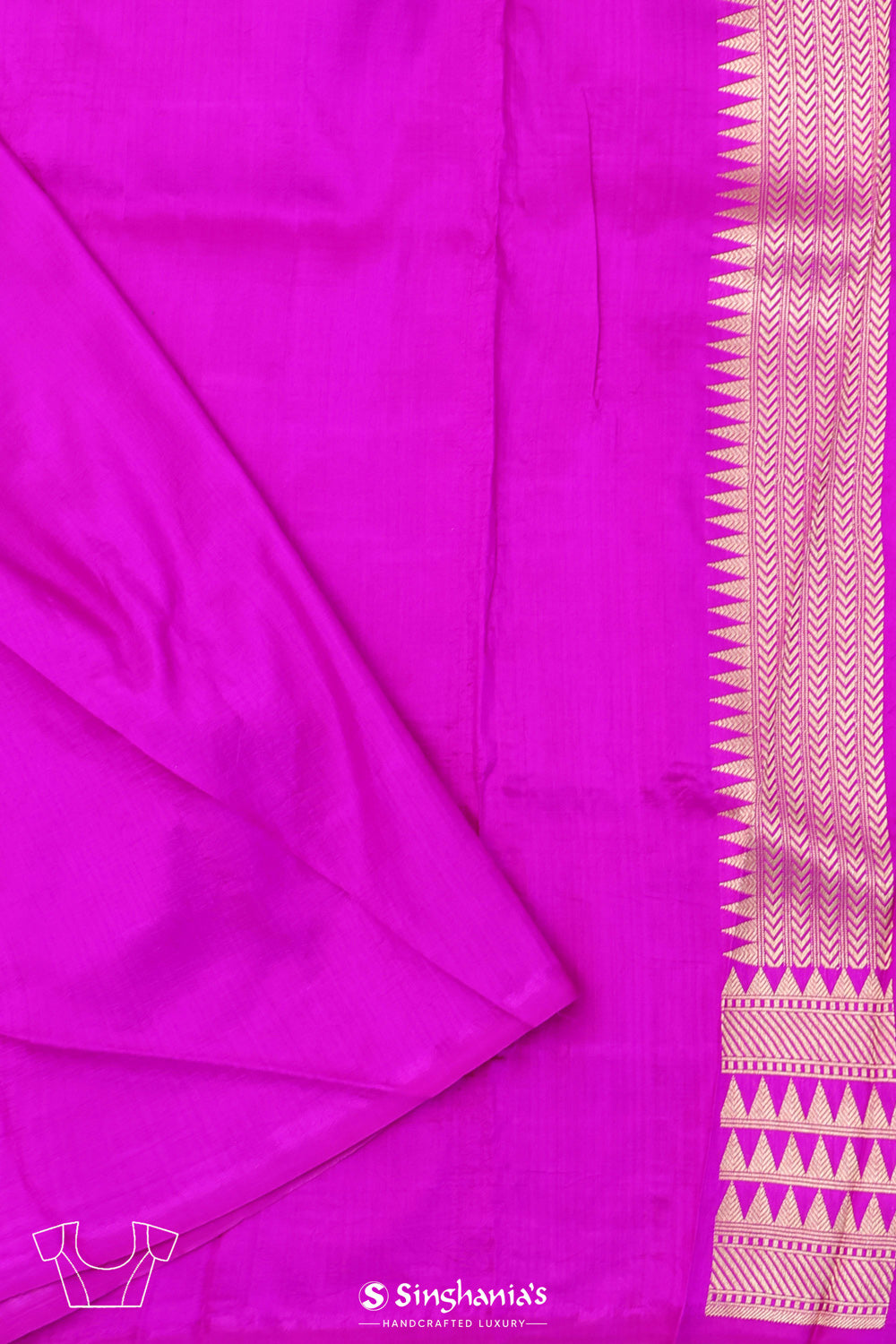 Fuchsia Purple Abstract Banarasi Silk Saree