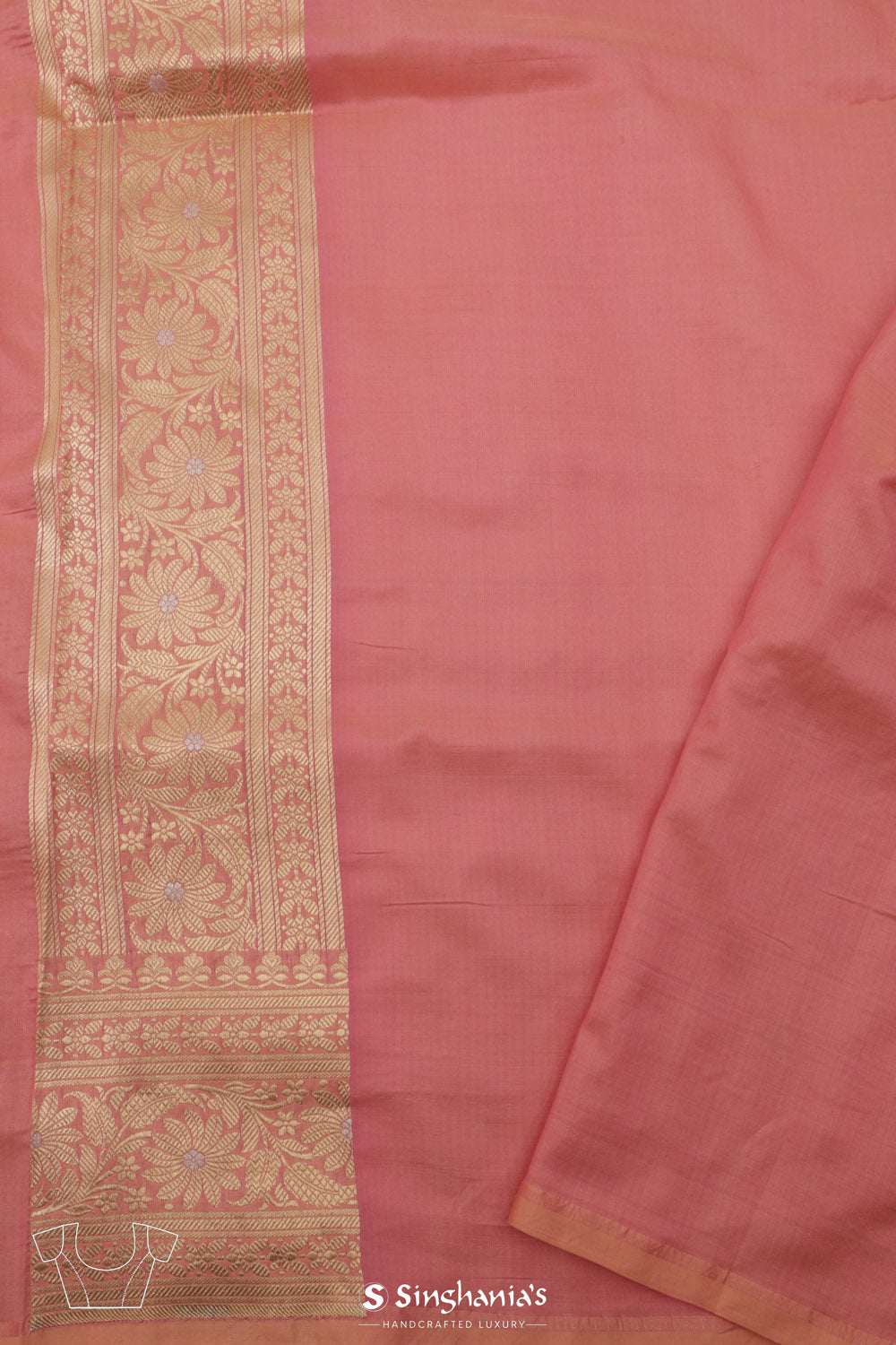 Persian Pink Banarasi Silk Saree With Timeless Zari Work