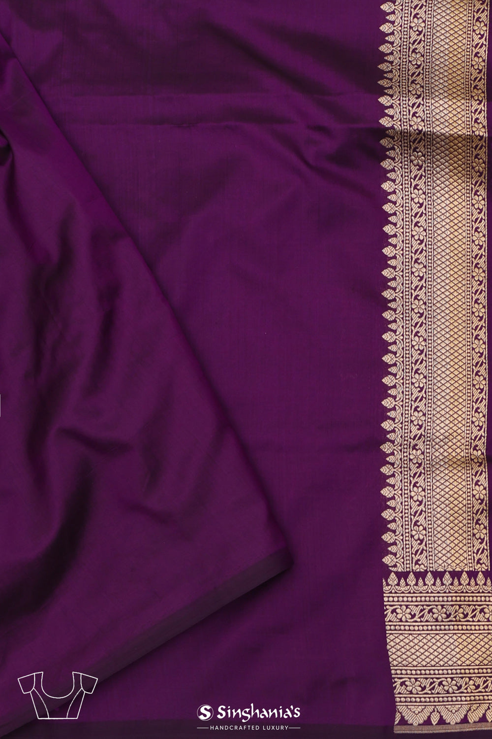 Ocean Purple Chiniya Banarasi Silk Saree