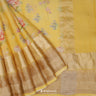 Citrine Yellow Printed Maheshwari Saree With Floral Pattern