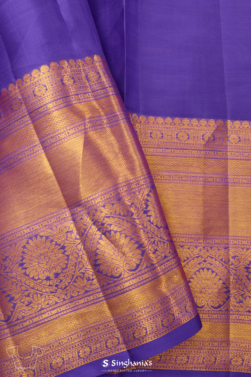 Medium Orchid Kanjivaram Silk Saree With Floral Butta Weaving