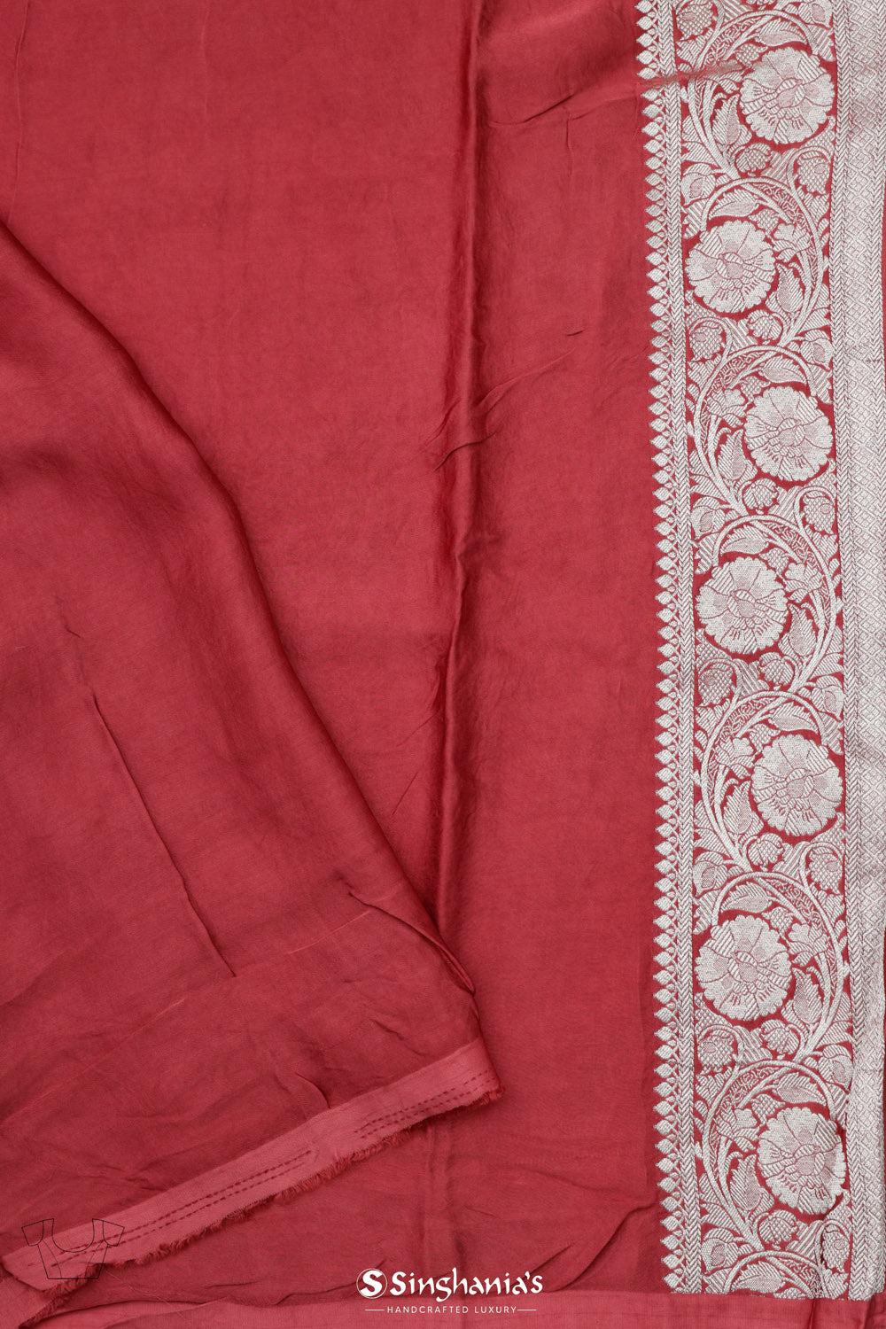 Maroon Red Ombre Banarasi Mashru Silk Saree