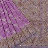 French Mauve Silk Saree With Banarasi Weaving