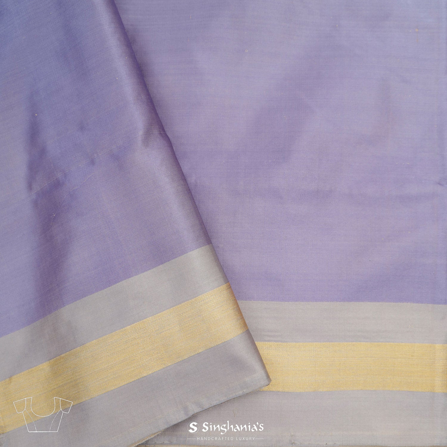 Pastel Lavender Banarasi Silk Saree With Floral Jaal Pattern