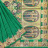 Shamrock Green Plain Silk Saree With Banarasi Weaving