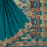 Duck Blue Banarasi Silk Saree With Meenakari Pallu And Border