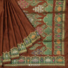 Sienna Brown Plain Silk Saree With Banarasi Weaving