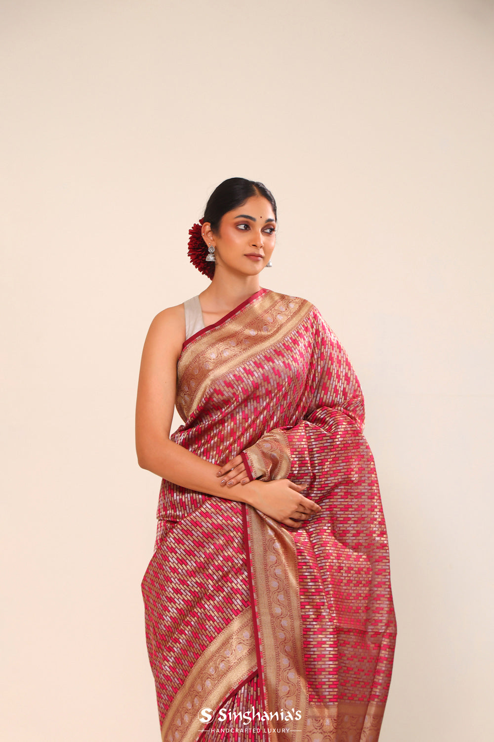 Pansy Purple Organza Chiniya Banarasi Saree