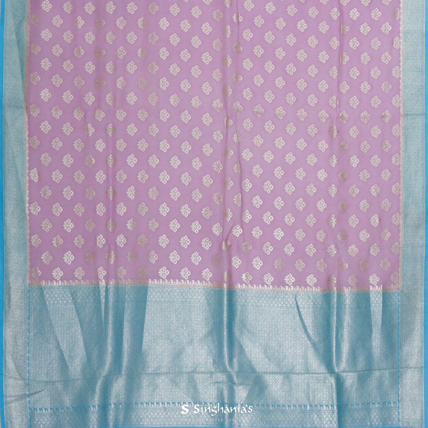 Thistle Purple Tussar Silk Saree With Banarasi Weaving