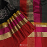 Tech Black Printed Organza Saree With Floral Butti Pattern