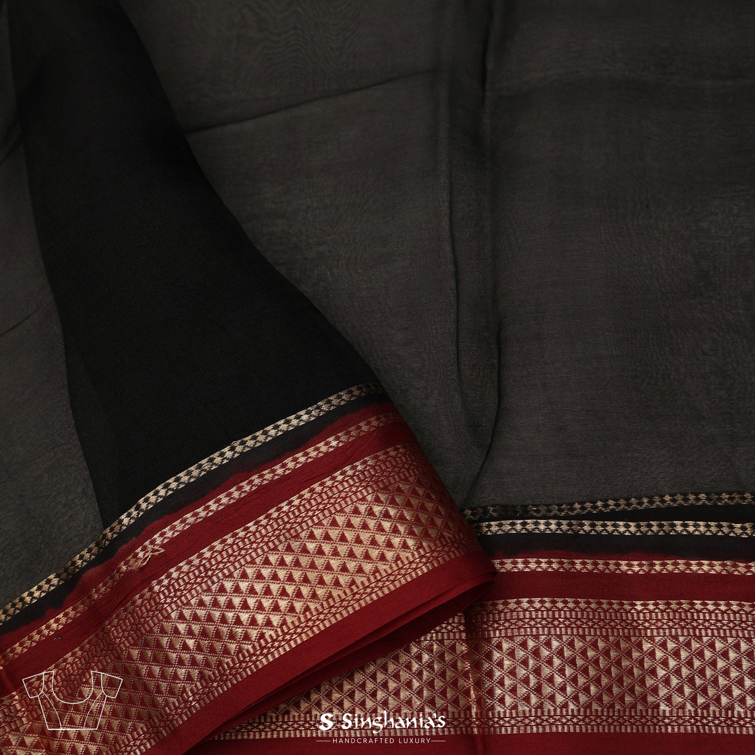 Retro Black Printed Organza Saree With Bandhani Pattern