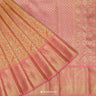 Aesthetic Orange Kanjivaram Silk Saree With Floral Jaal Pattern