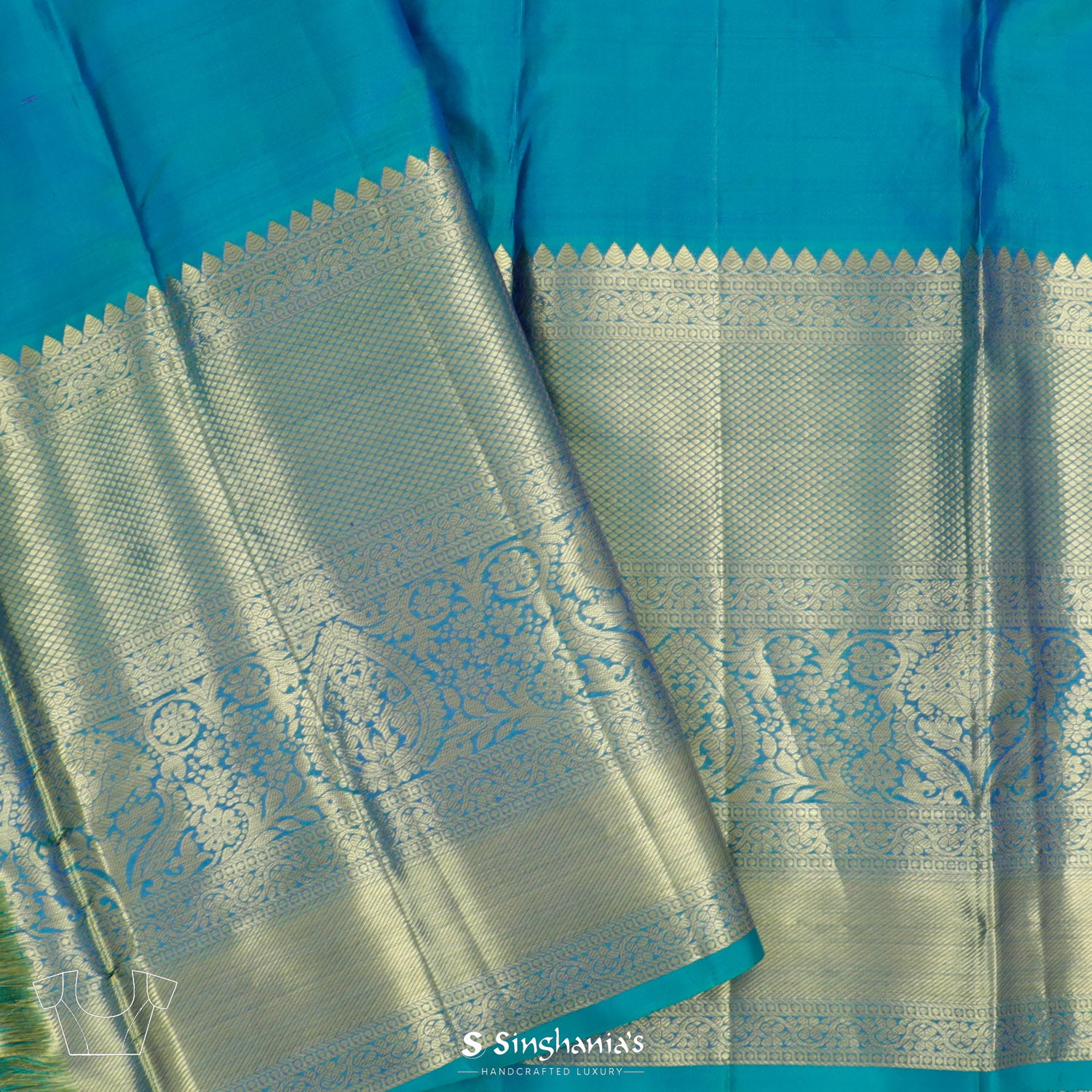 Pale Violet Kanjivaram Silk Saree With Floral Jaal Pattern