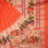 Sunset Orange Paithani Handloom Silk Saree