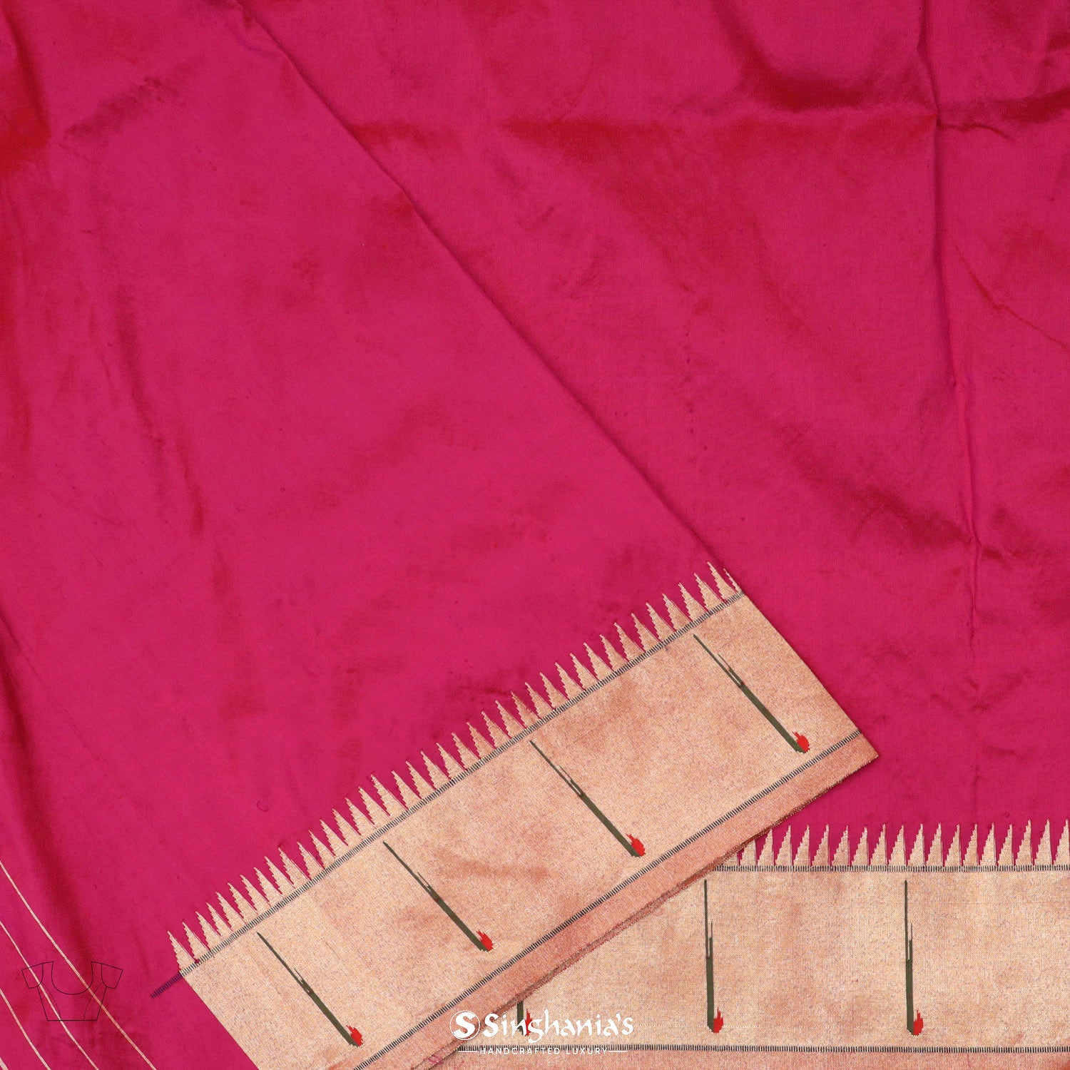 French Pink Paithani Handloom Silk Saree