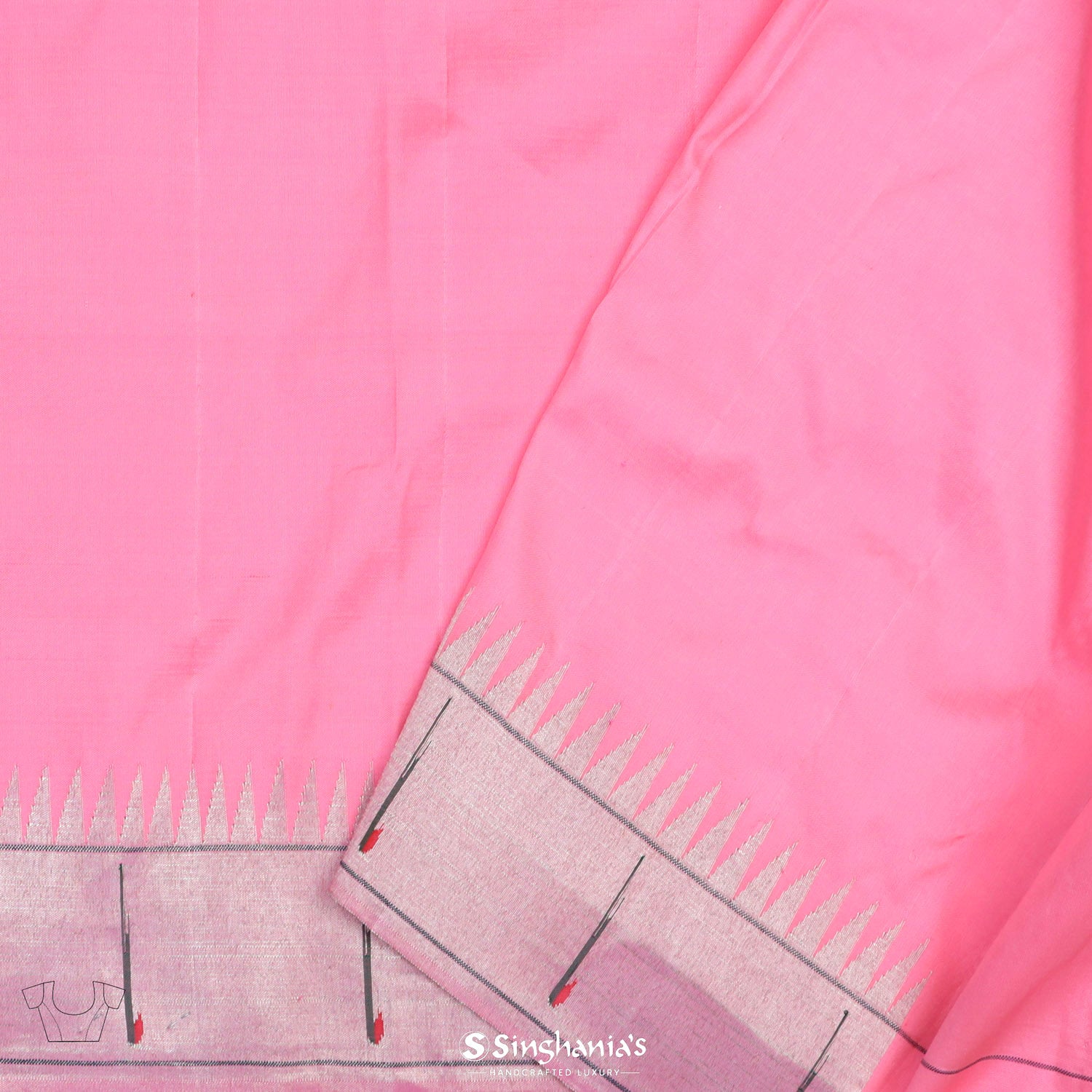 Pastel Pink Paithani Handloom Silk Saree