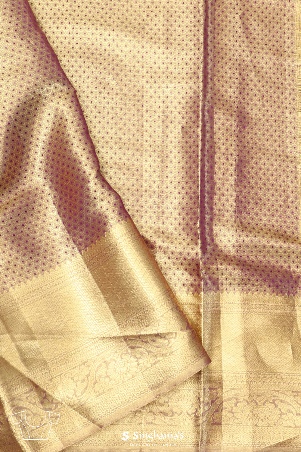 Rose Gold Jaal Kanjivaram Silk Saree