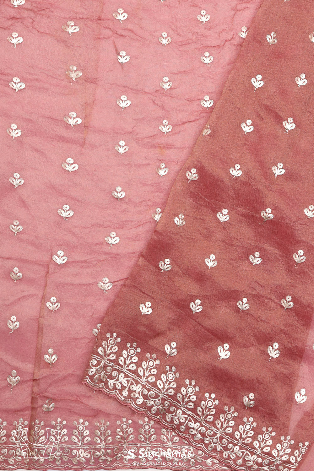 Nadeshiko Pink Tissue Handcrafted Saree