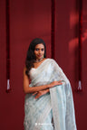 Powder Blue Handcrafted Organza Saree