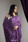 Eminence Purple Tissue Organza Saree With Hand Embroidery