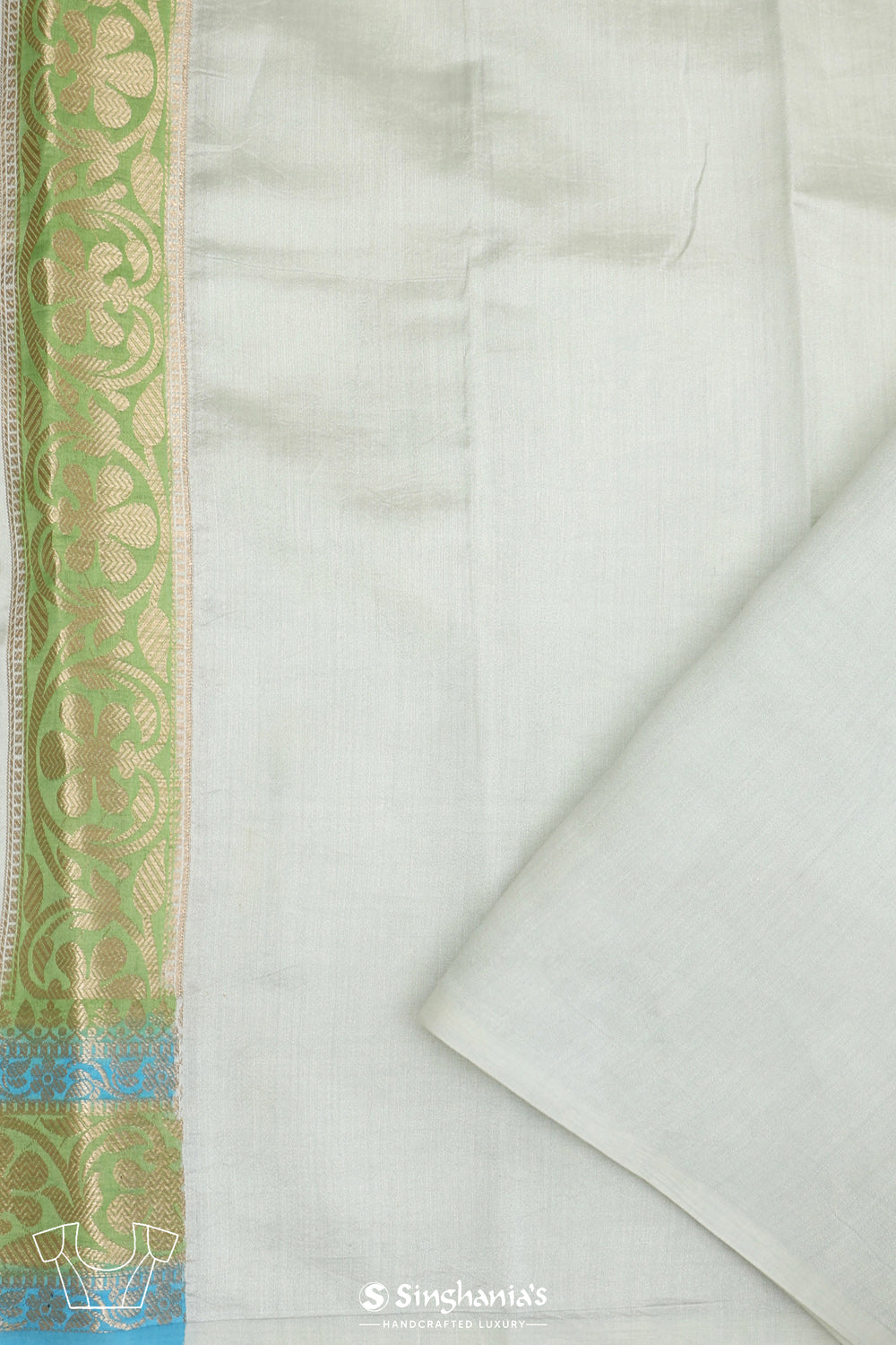 Light Blue-Green Chiniya Banarasi Silk Saree