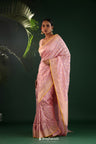 Pastel Pink Banarasi Silk Saree With Zari Butti