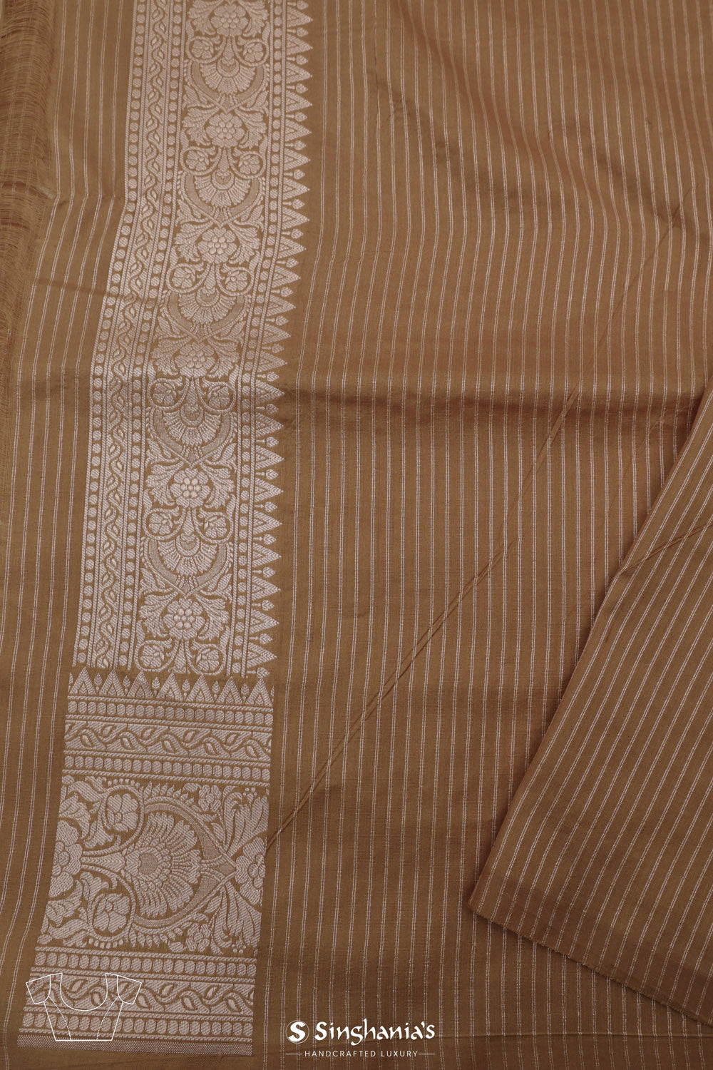 Sage Green Banarasi Silk Saree With Floral Jaal