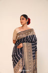 Rich Black Chiniya Banarasi Silk Saree