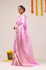 Lavender Pink Heritage Kanjivaram Silk Saree