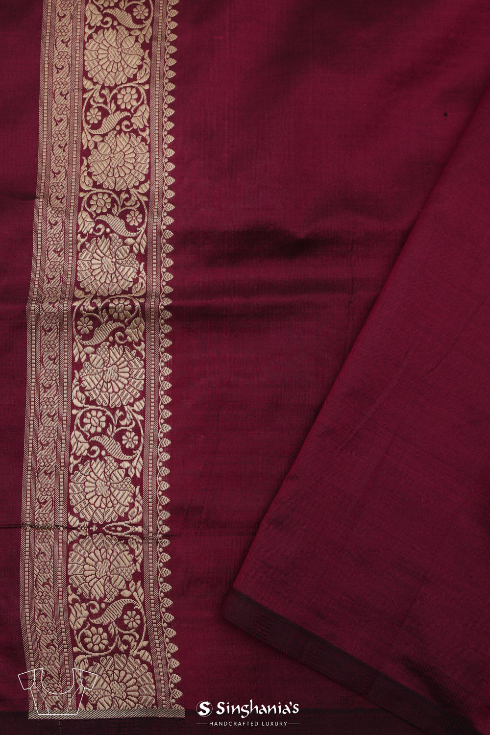 Pompadour Purple Banarasi Silk Saree With Zari Work