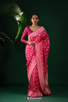 Hot Pink Banarasi Silk Saree With Vibrant Meenakari Jaal