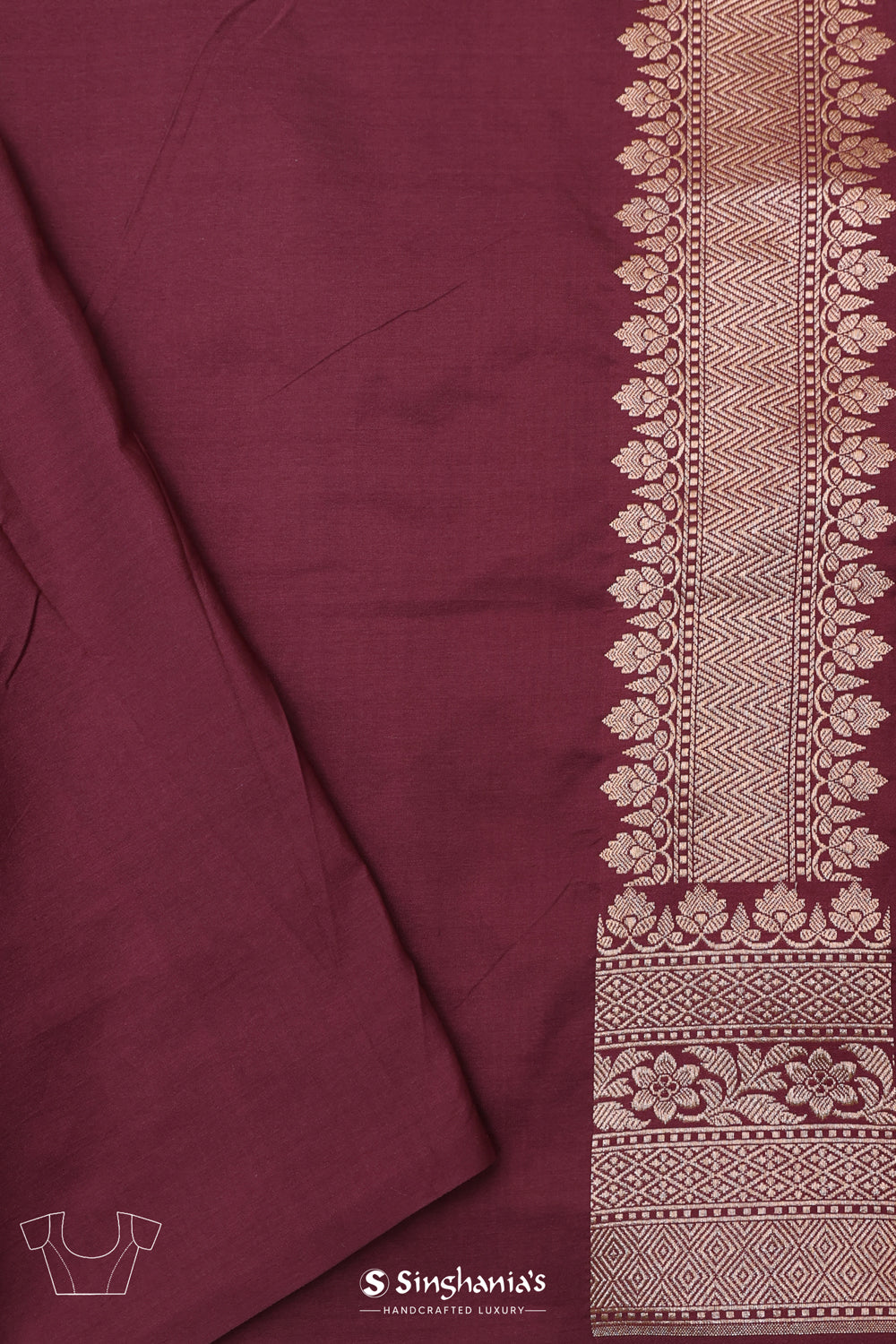 Autumn Purple Banarasi Silk Saree With Meenakari Floral